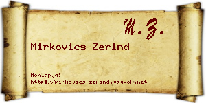 Mirkovics Zerind névjegykártya